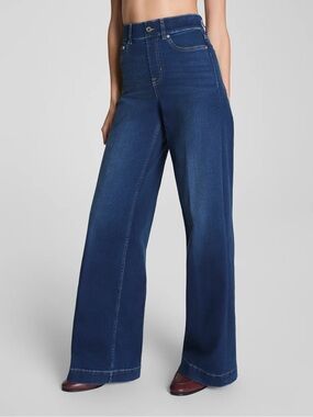 SPANXshape™ EveryWear Wide Leg Jeans Pull on Medium - Poseidon Blue